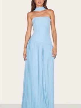 green ombre print plisse cut out strappy maxi dress Blue Green Ombre Maxi Dress